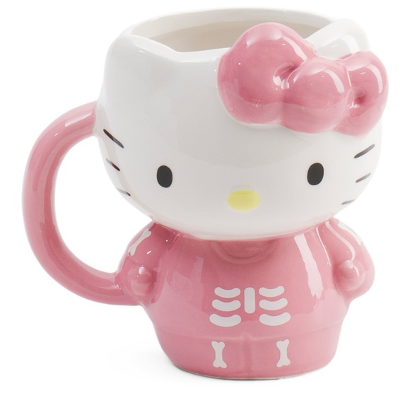 Hello Kitty Other - Hello Kitty Halloween Pink Skeleton Bow Mug 2024 Cup Ceramic Sanrio 20 Oz New